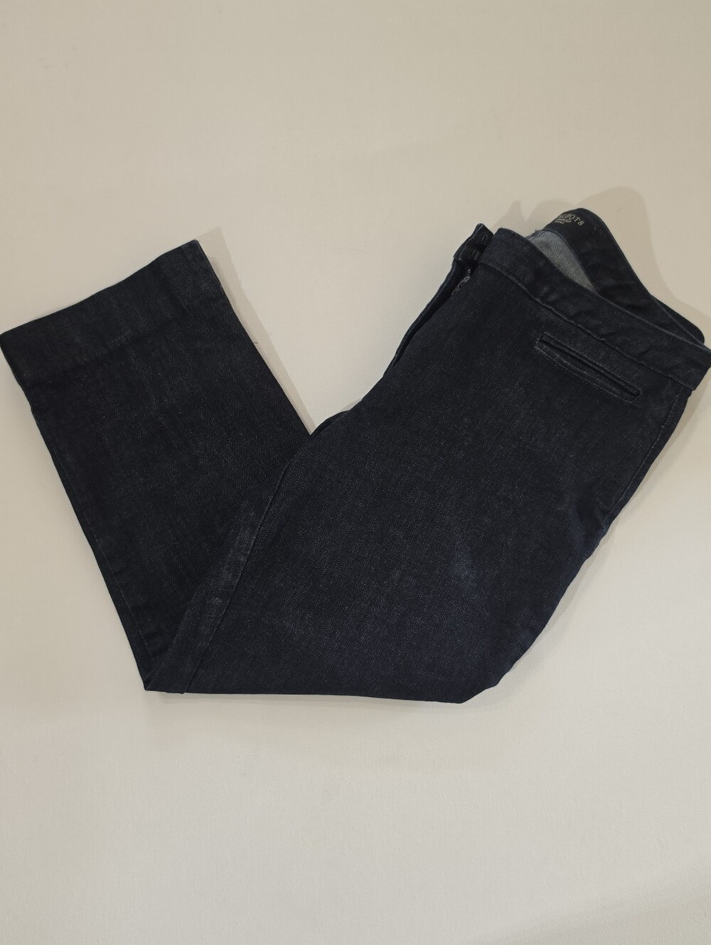 Talbots Signature Cropped Denim Trousers Womens 8P Dark Wash Minimalist Academia